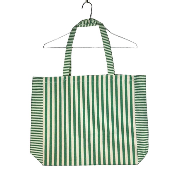 Madewell Handbags - Madewell Striped Green Canvas Tote